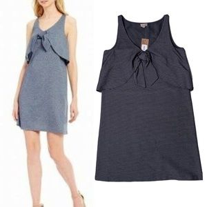 Cremieux Black & White Stripe Tie Sleeveless Dress